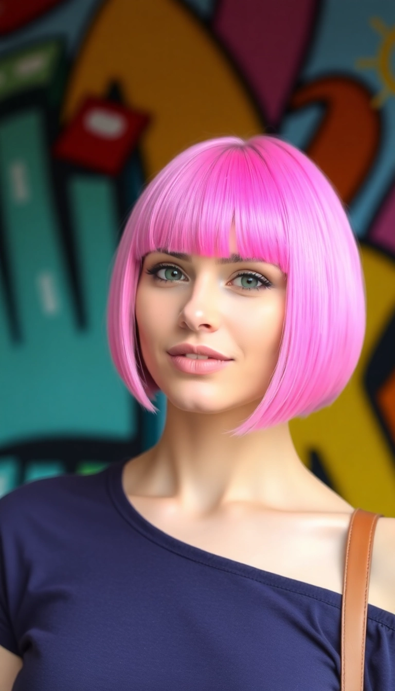 32 Stunning Hair Cuts for Oval Face Shape Women That Will Make You Look Fabulous! - Vibrant Colored Bob