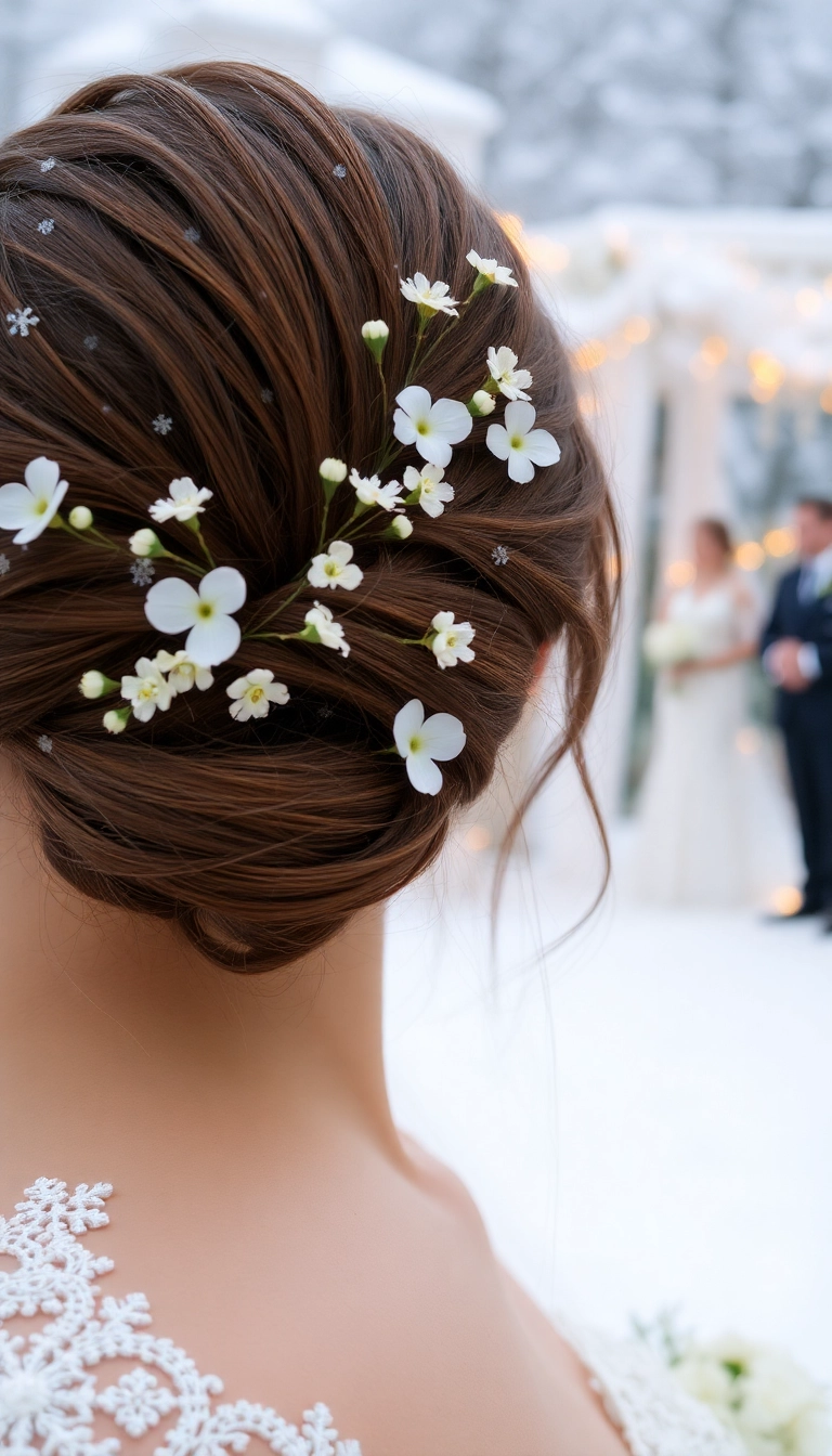 31 Festive Hairstyles to Rock This Christmas (You Won't Believe #15!) - 20. Floral Accents