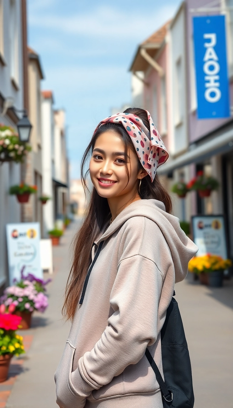 33 Hoodie Hairstyles That'll Transform Your Look in Seconds (You Won't Believe #16!) - 13. Hair Scarf