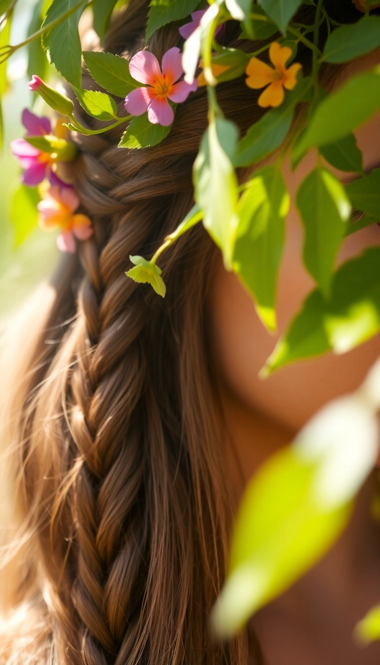 33 Bohemian Rapunzel Hairstyles to Rock at Your Next Festival (You’ll Stand Out!) - 1. Floral Crown Braid