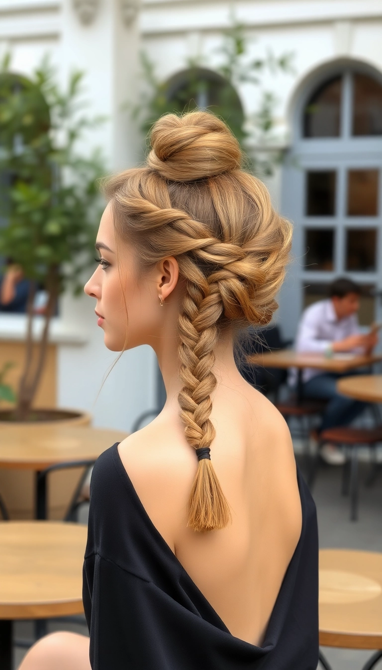 37 Braids Hairstyles Ideas That'll Make You Want to Try #23 Immediately! - 30. Braid and Bun Combo