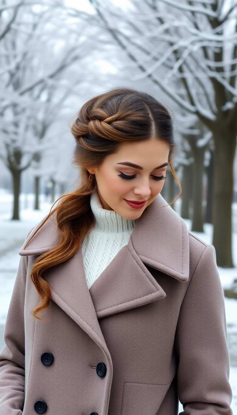 32 Stunning Winter Hairstyles That Will Make You Look Like a Snow Queen! - 11. Twisted Low Knot