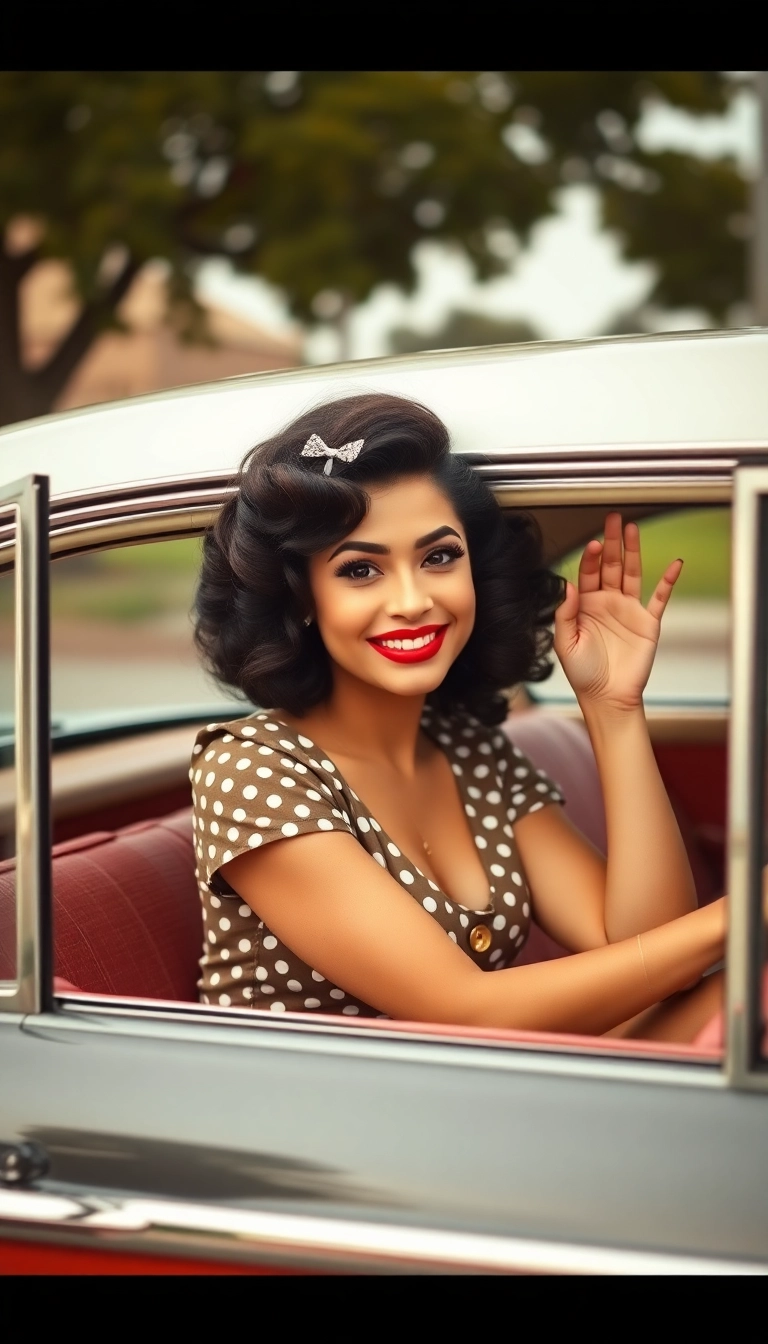 36 Bold Latina Baddie Hairstyles to Elevate Your Look Instantly! - 10. Vintage Pin-Up Curls