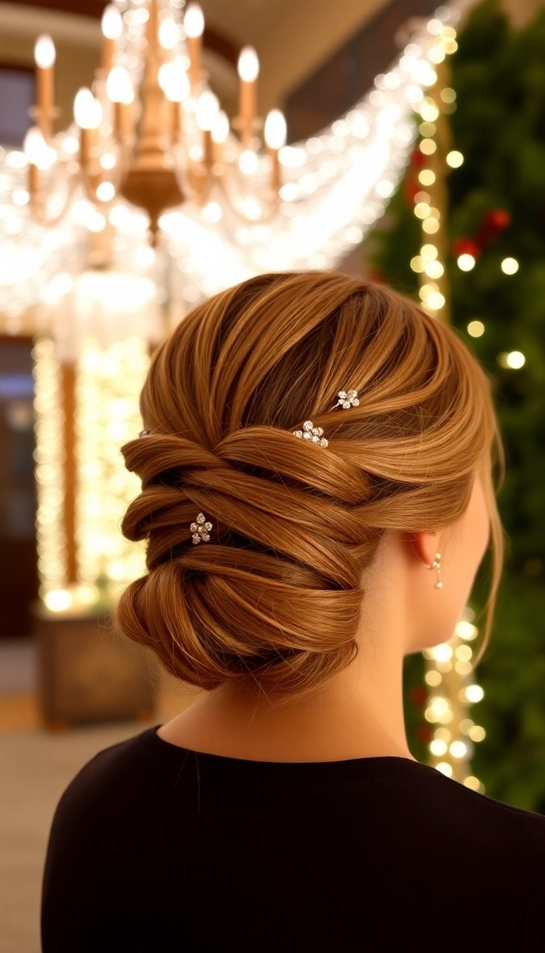 32 Stunning Winter Hairstyles That Will Make You Look Like a Snow Queen! - 8. Snowy Updo with Twists