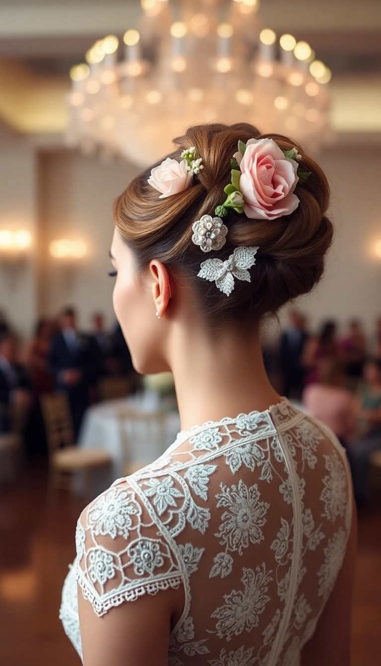 38 Fairy Hairstyles That Will Make Your Friends Say 'Wow!' (You Won't Believe #15!) - 23. Intricate Lace and Flower Updo