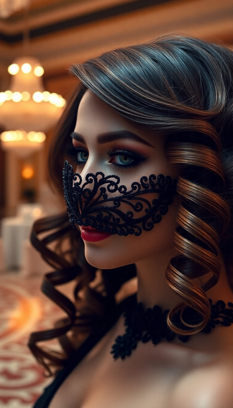 32 Stunning Masquerade Hairstyles That Will Steal the Show (You Won't Believe #15!) - 8. Side Swept Curls