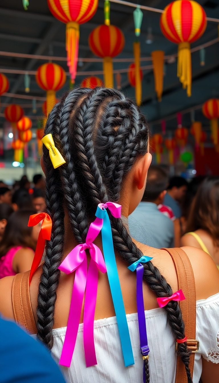 33 Bohemian Rapunzel Hairstyles to Rock at Your Next Festival (You’ll Stand Out!) - 12. Ribbons and Bows