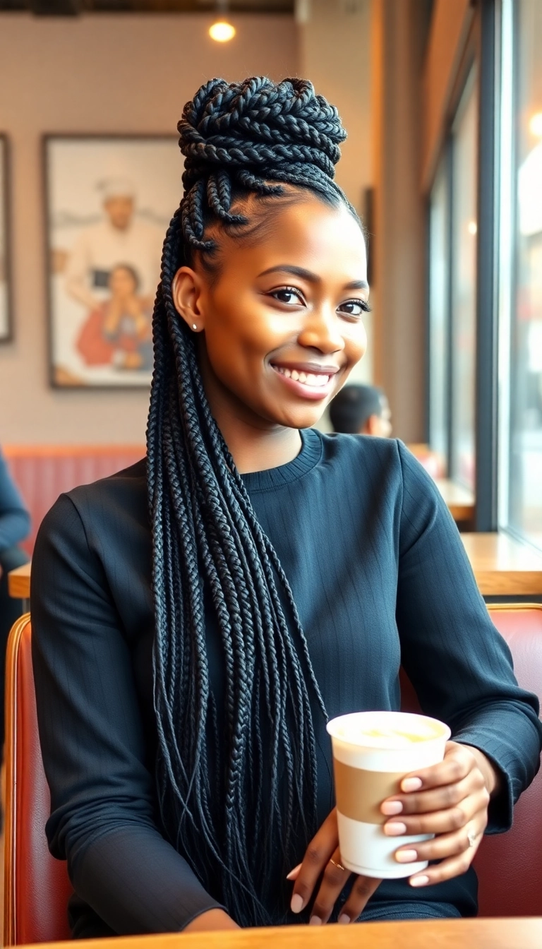 39 Creative Fulani Braids Styles You Need to Try This Season (Trust Us, #18 Is a Game-Changer!) - 2. Half-Up Fulani Braid Bun