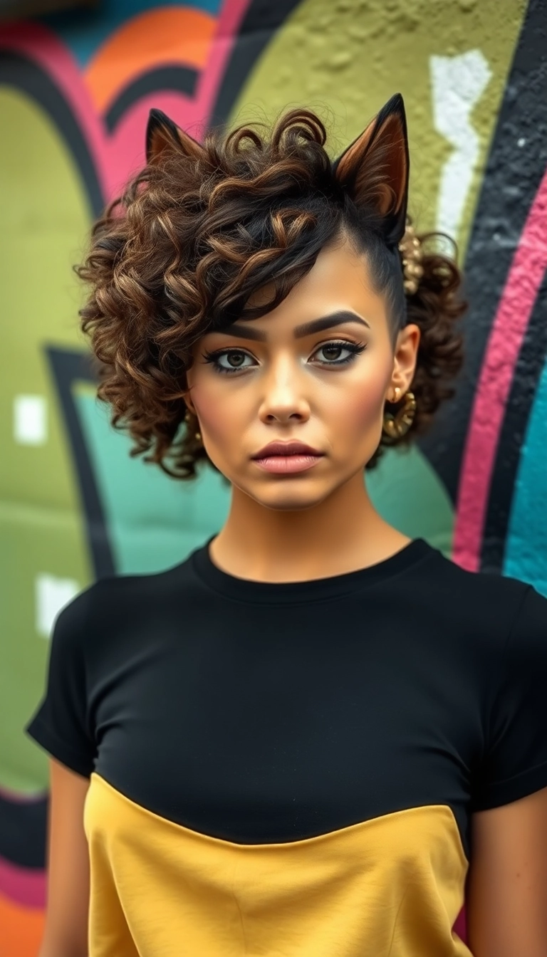 27 Modern Curly Wolf Cuts for Women That Are Total Show-Stoppers! - 2. Bold Bangs