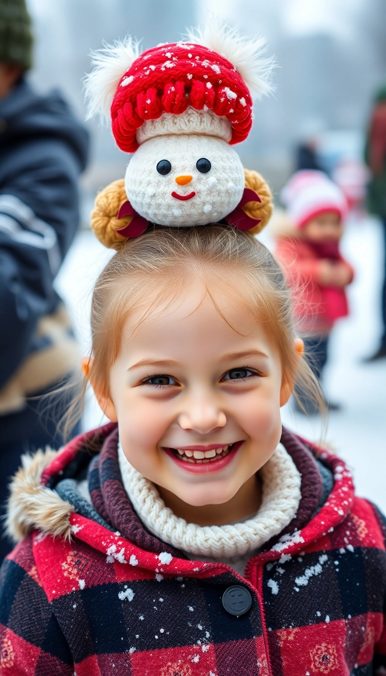 38 Adorable Christmas Hairstyles for Kids That Will Steal the Show! (You Won't Believe #16!) - 19. Snowman Hairstyle