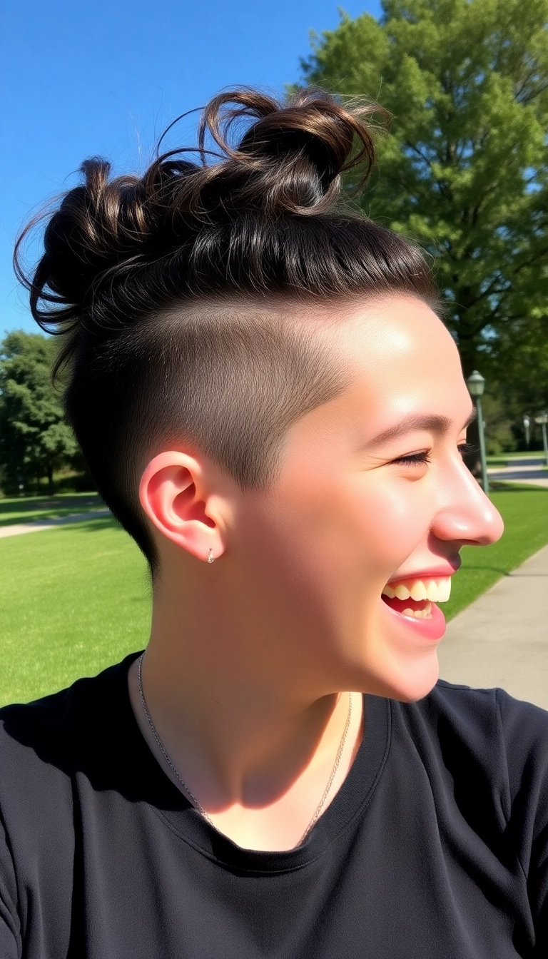 39 Edgy Haircuts Ideas That'll Make You Want to Change Your Look NOW! - 15. Messy Top Knot