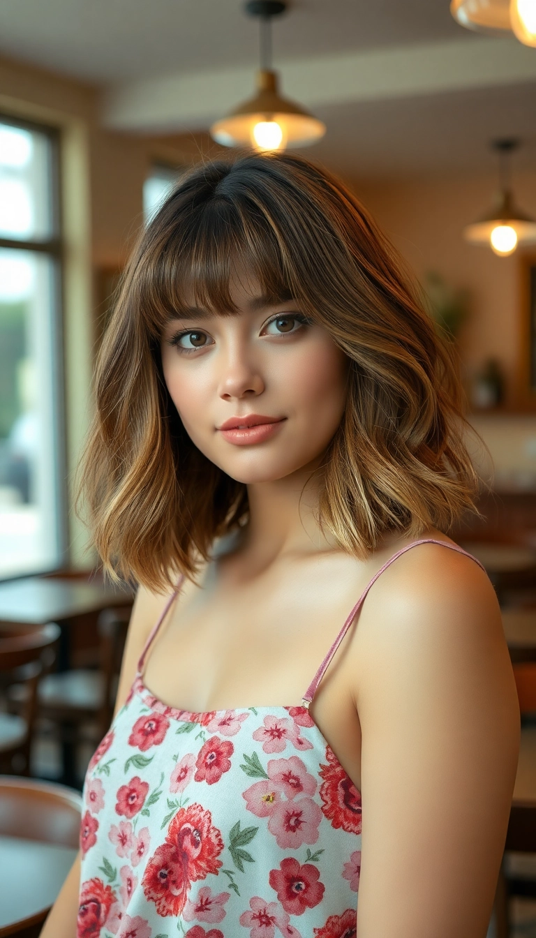 38 Fabulous 90s Lob Haircut Ideas for a Trendy Throwback Look! - Layered Lob with Bangs