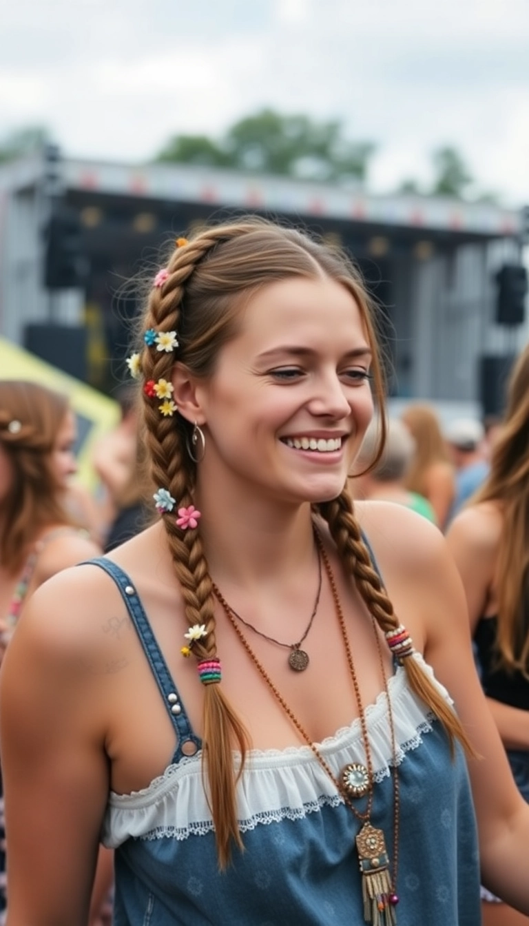 35 Gorgeous Dutch Braid Hairstyles to Embrace Your Inner Boho Queen! - 8. Dutch Braid with Hair Accessories