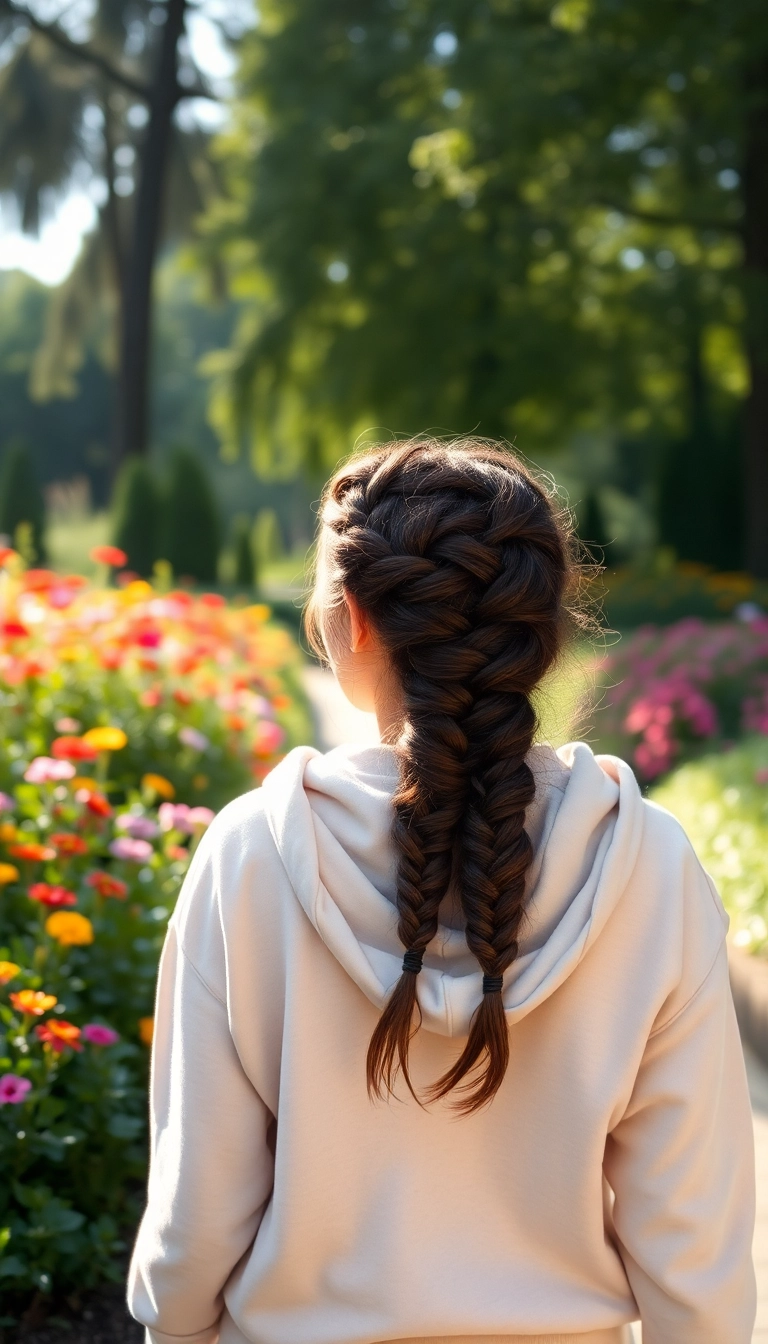 33 Hoodie Hairstyles That'll Transform Your Look in Seconds (You Won't Believe #16!) - 14. Twisted Halo Braid