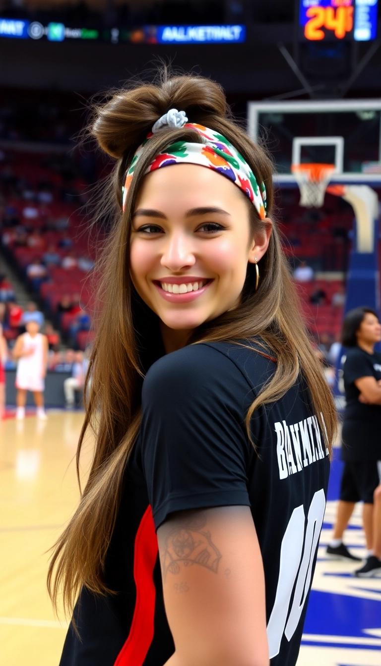 36 Effortlessly Cool Sporty Hairstyles for the Basketball Queen in You! - Half-Up, Half-Down