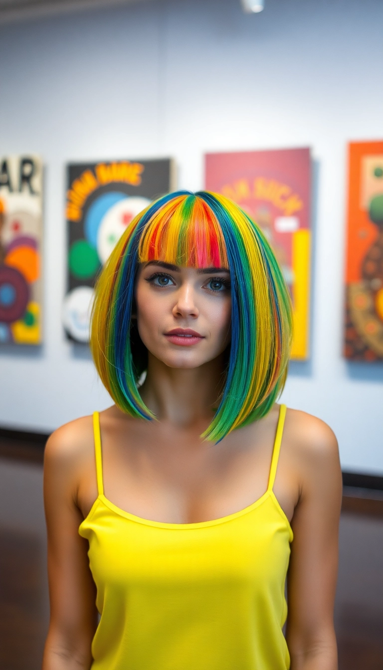 34 Stunning Bob Haircut Ideas You’ll Want to Try (Wait Until You See #12!) - 32. Rainbow Bob