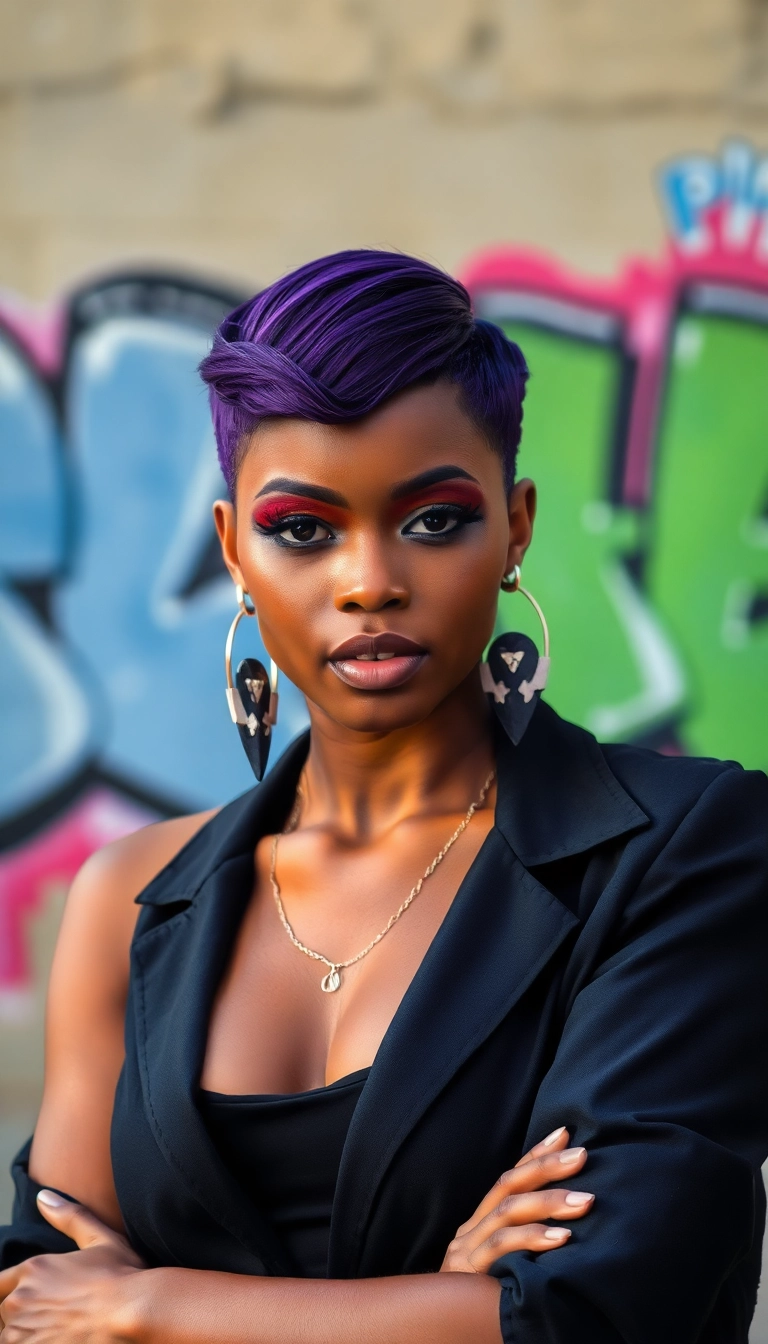 35 Trendy Short Pixie Haircuts for Black Women You Need to Try Now! - Bold Color Pixie