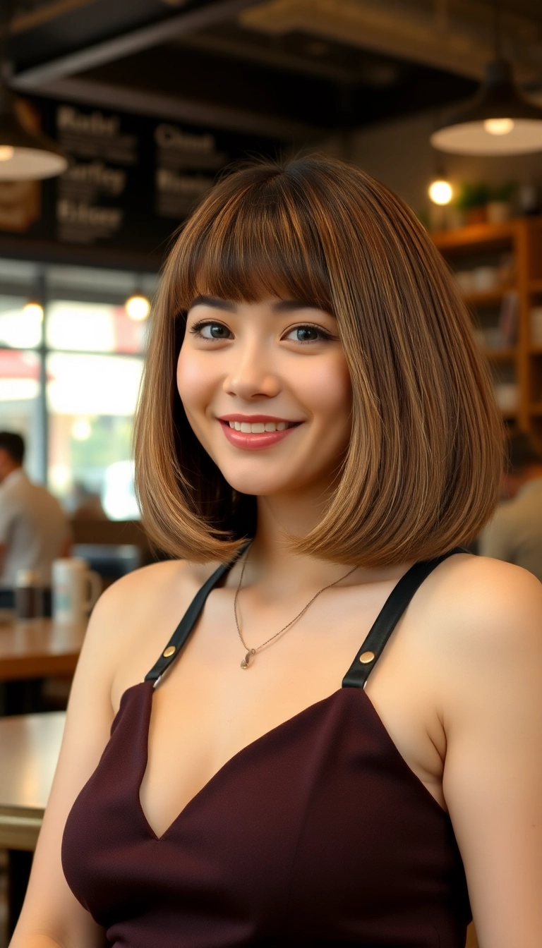 31 Stunning Bob Haircuts With Bangs You’ll Want to Try Immediately! - Rounded Bob with Soft Bangs