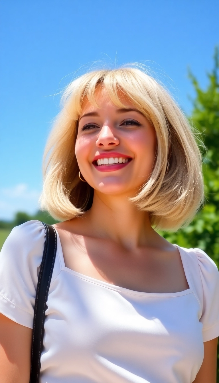 31 Stunning Bob Haircuts With Bangs You’ll Want to Try Immediately! - Blonde Bob with Bangs