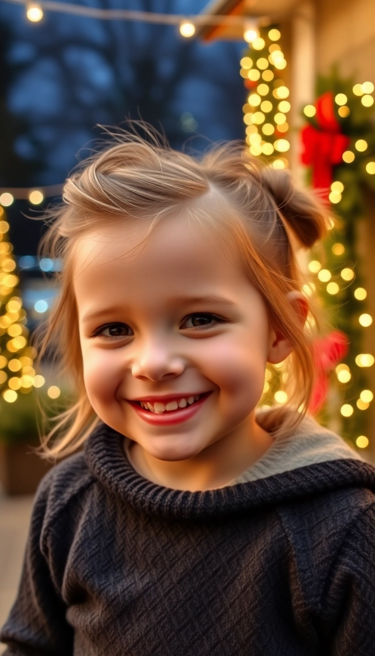 38 Adorable Christmas Hairstyles for Kids That Will Steal the Show! (You Won't Believe #16!) - 15. Holiday Hair Glitter