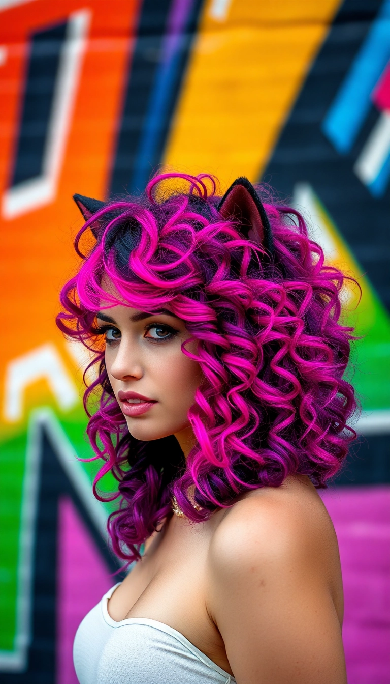 27 Modern Curly Wolf Cuts for Women That Are Total Show-Stoppers! - 5. Colorful Highlights