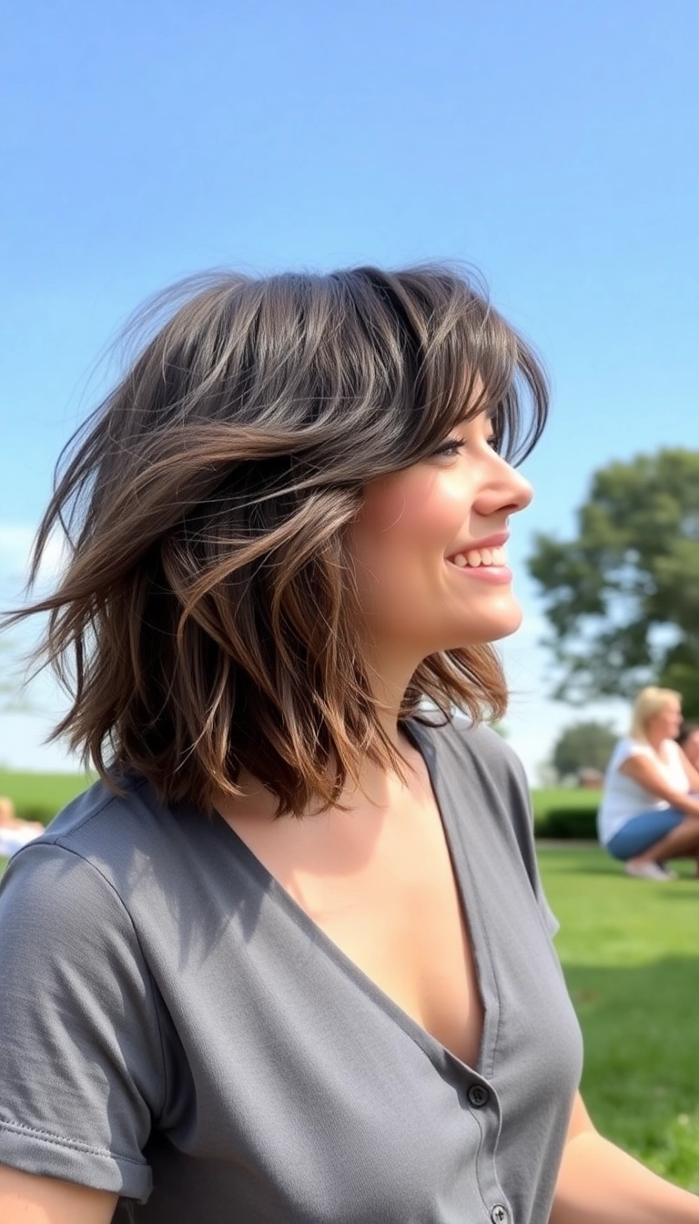 35 Fresh Wavy Lob Haircut Ideas to Revamp Your Style - You'll Love #12! - The Layered Wavy Lob