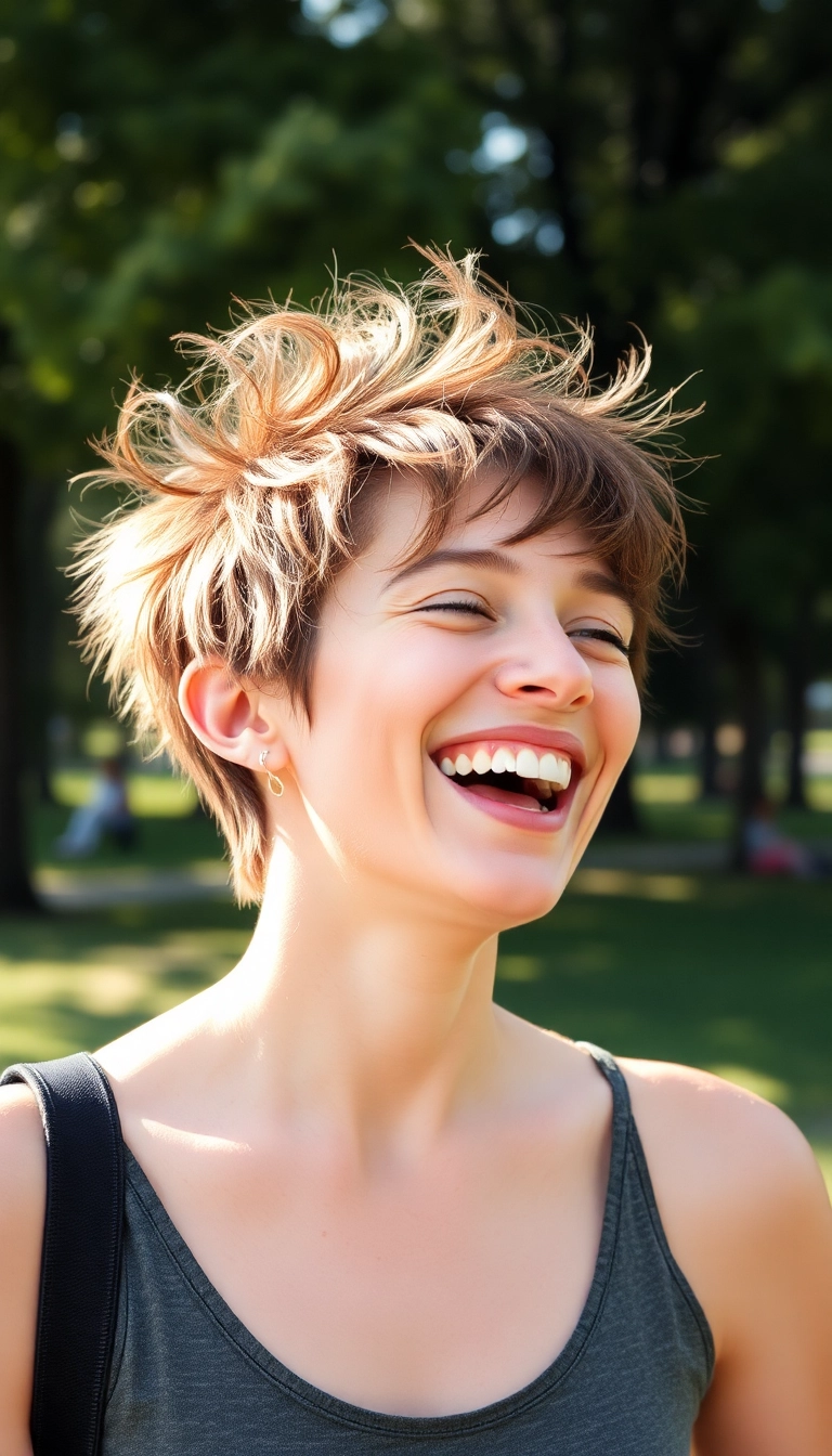 Get Inspired: 34 Trendy Spiky Pixie Haircut Ideas for a Fresh Look! - Messy Spikes