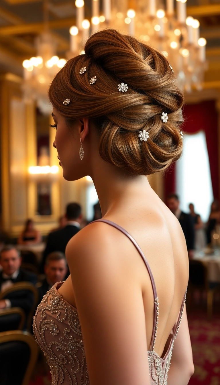 37 Must-Try Formal Hairstyles for Medium Length Hair (You'll Love #22!) - 22. Elegant Twisted Updo (You'll Love This One!)