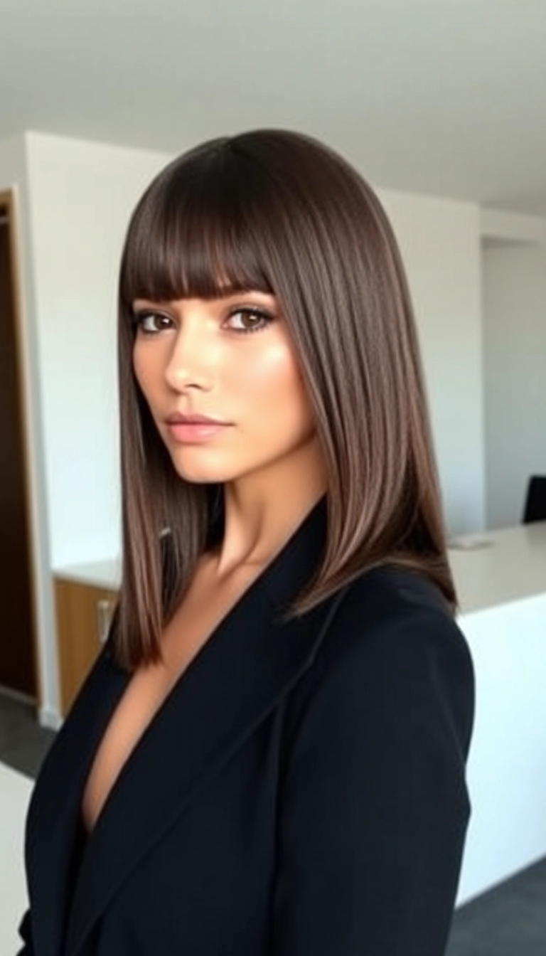 38 Fabulous 90s Lob Haircut Ideas for a Trendy Throwback Look! - Sleek and Straight Lob