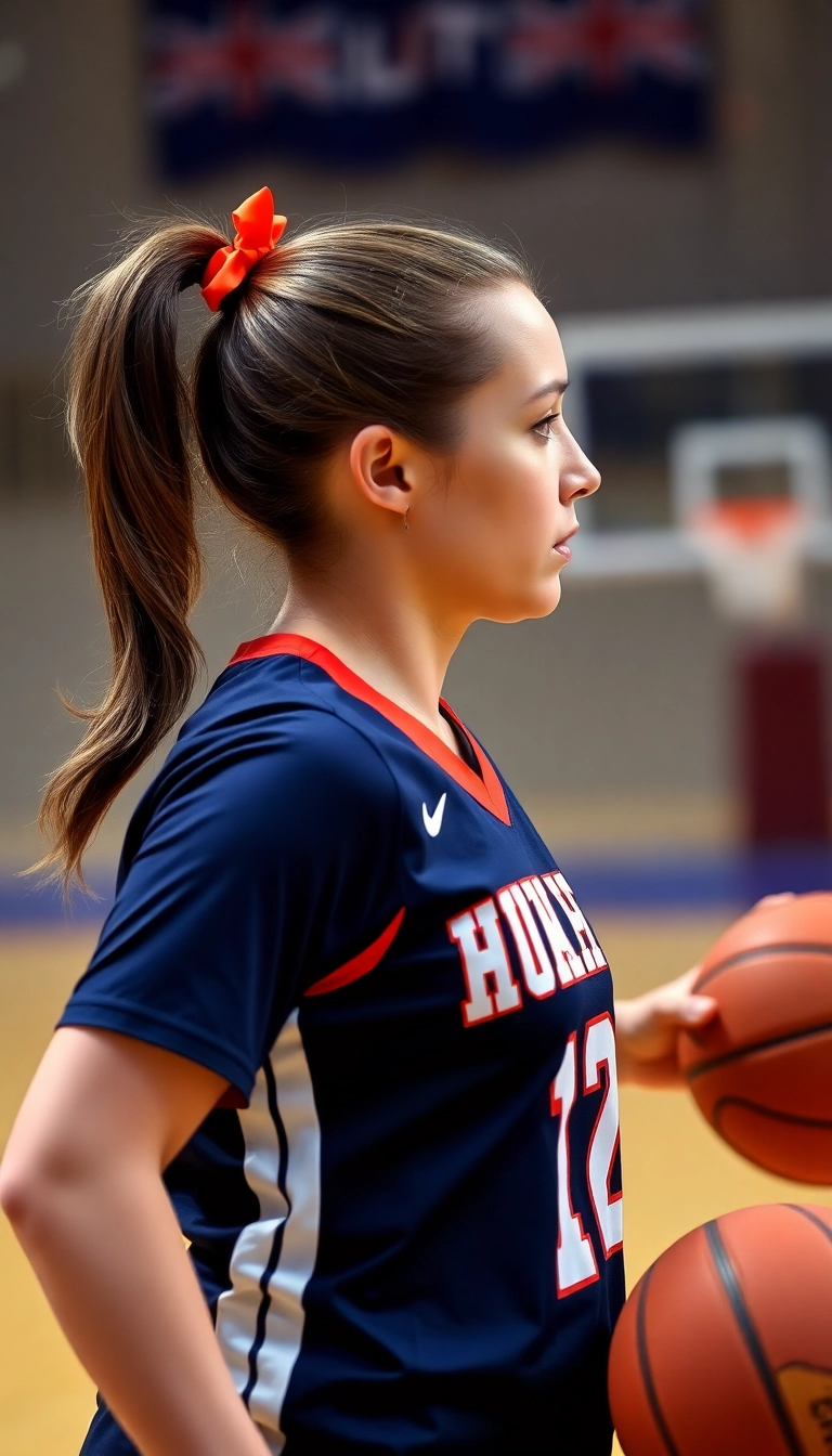 36 Effortlessly Cool Sporty Hairstyles for the Basketball Queen in You! - Side Ponytail