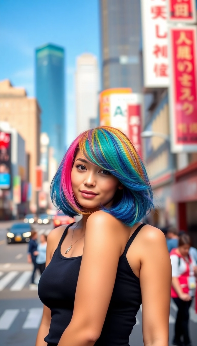 34 Stunning Bob Haircut Ideas You’ll Want to Try (Wait Until You See #12!) - 19. Colorful Bob