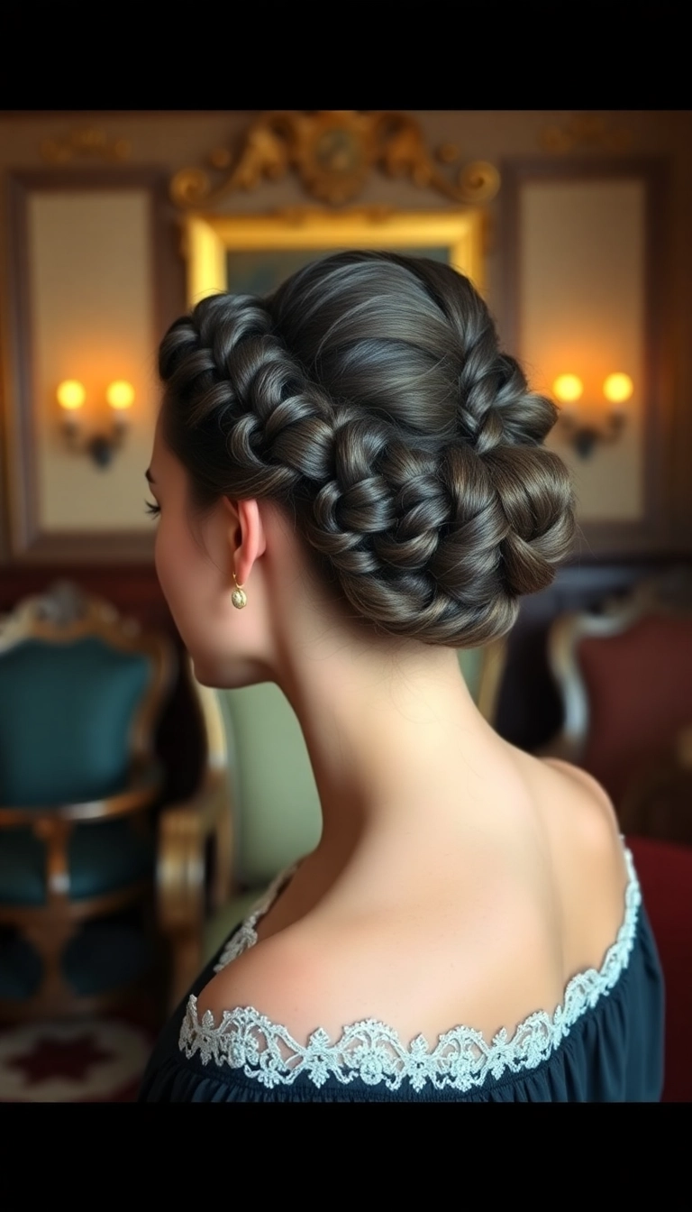 32 Stunning Masquerade Hairstyles That Will Steal the Show (You Won't Believe #15!) - 13. Vintage Braided Bun