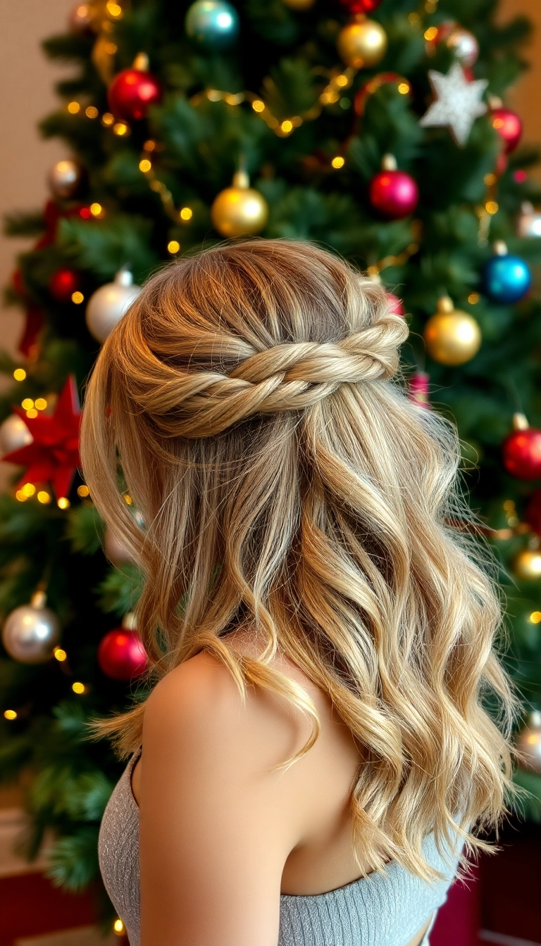 31 Festive Hairstyles to Rock This Christmas (You Won't Believe #15!) - 3. Glittering Half-Up, Half-Down