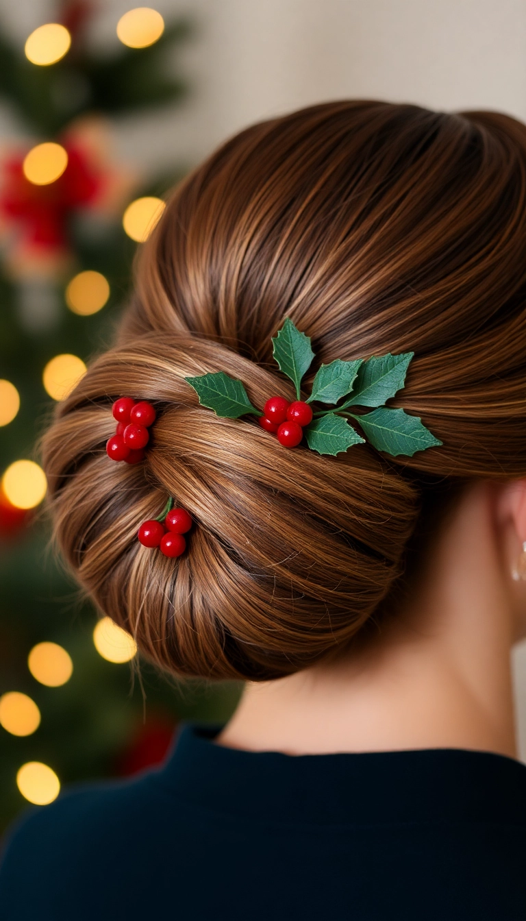 31 Festive Hairstyles to Rock This Christmas (You Won't Believe #15!) - 1. Classic Christmas Updo