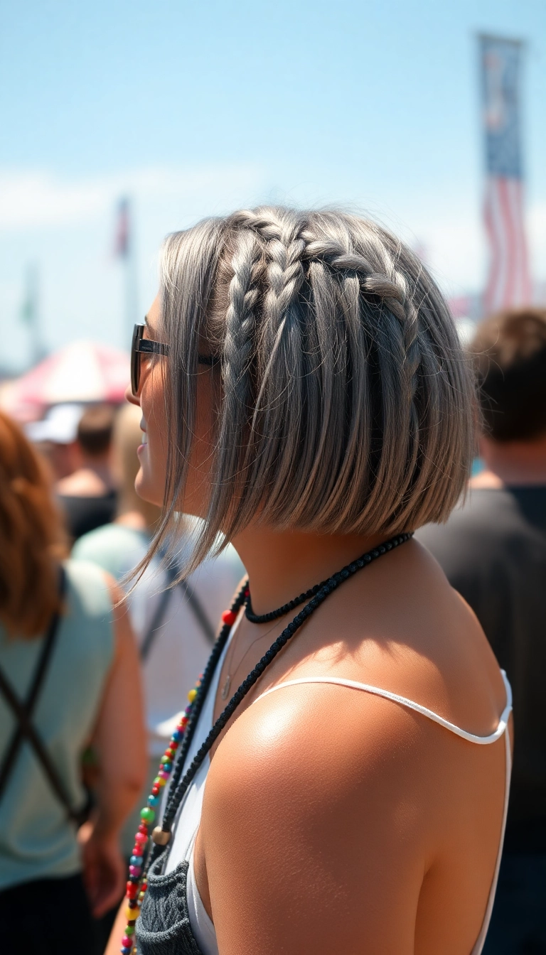 33 Grey Bob Hairstyles That'll Make You Ditch Your Old Look (You Won't Believe #12!) - 10. Braided Bob