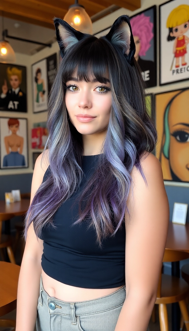 31 Chic Wolf Cuts with Curtain Bangs That Will Make Heads Turn! - 14. Ombre Wolf Cut