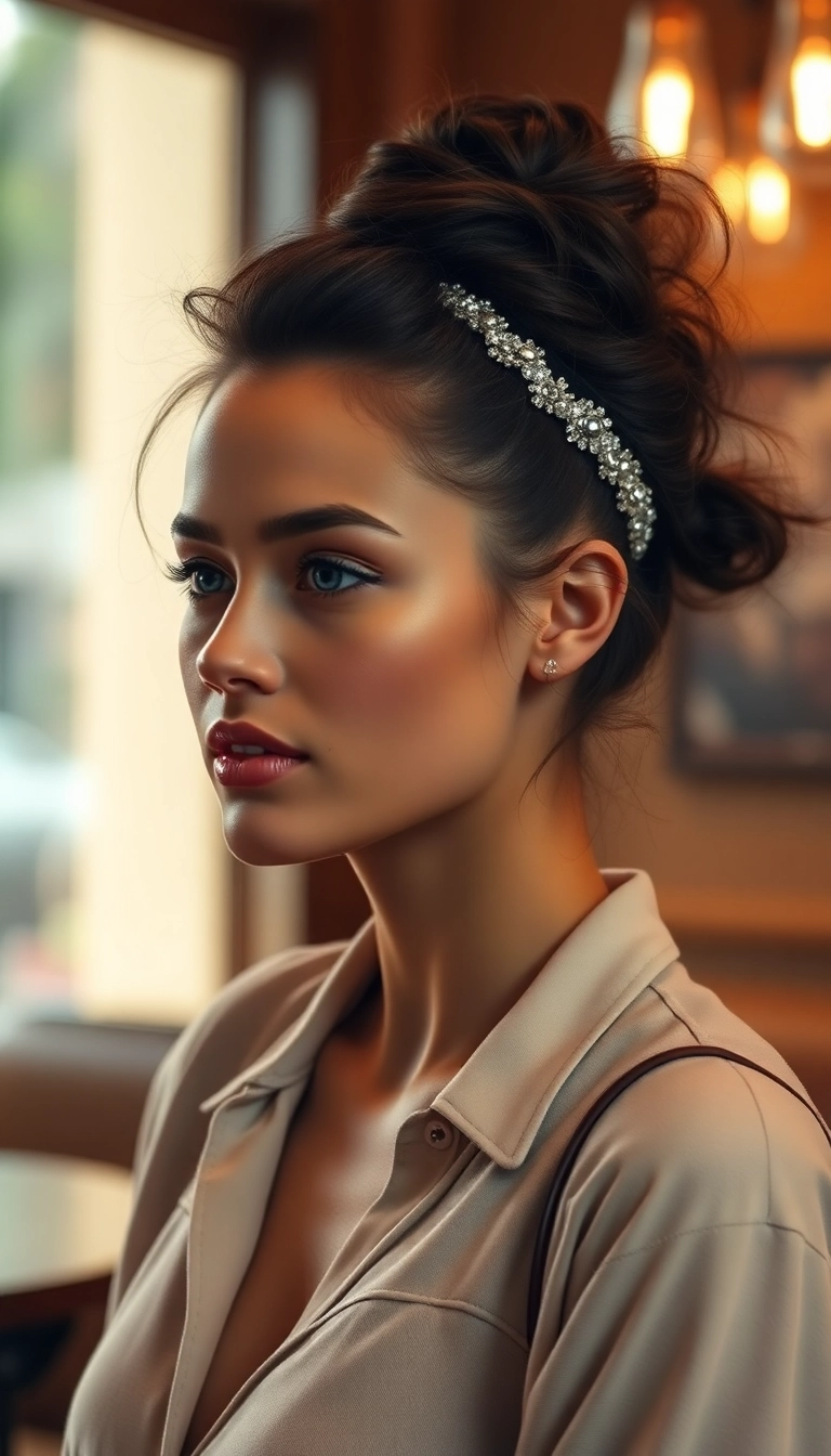 37 Must-Try Formal Hairstyles for Medium Length Hair (You'll Love #22!) - 12. Messy Bun