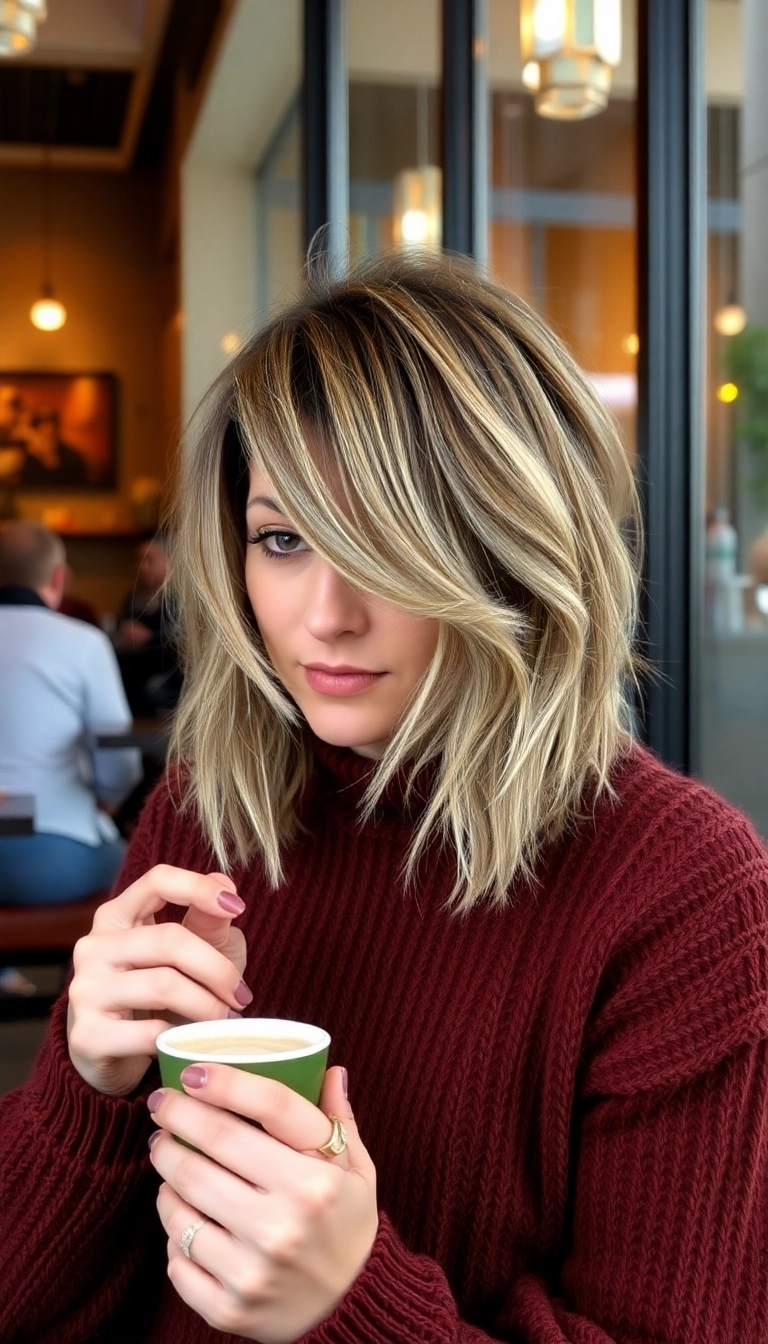 31 Stunning Bob Haircuts With Bangs You’ll Want to Try Immediately! - Textured Bob with Side-Swept Bangs