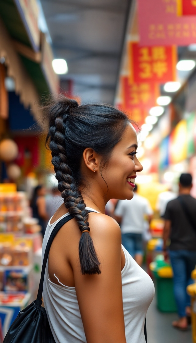 32 Effortless Medium Length Hairstyles You Can Rock Every Day! - 14. Ponytail with a Twist