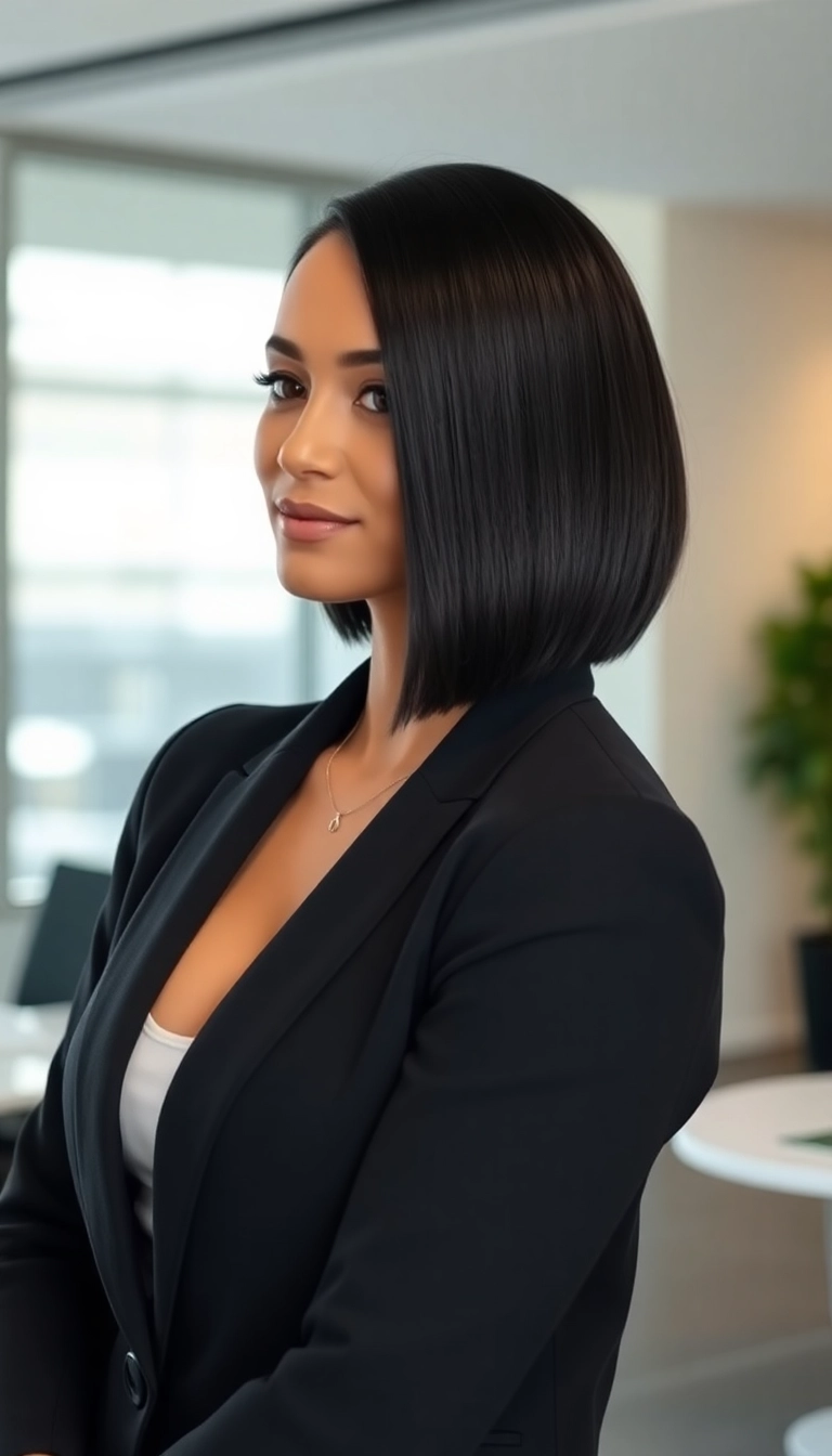 30 Easy Shoulder Length Hairstyles That Will Transform Your Look Instantly! - Sleek Straight Bob