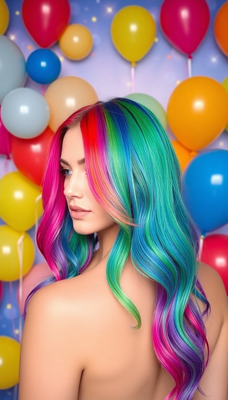 38 Fairy Hairstyles That Will Make Your Friends Say 'Wow!' (You Won't Believe #15!) - 7. Rainbow Unicorn Hair