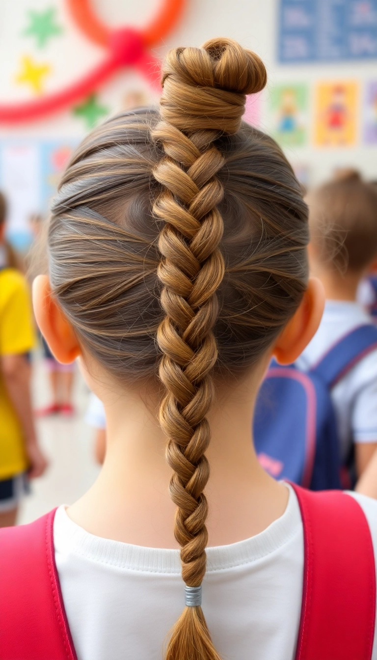 37 Quick and Cute Hairstyles for School (You Won't Believe How Easy #15 Is!) - Braid and Bun Combo