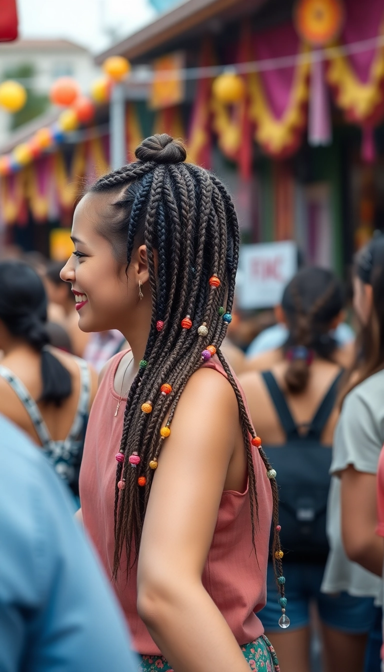 33 Bohemian Rapunzel Hairstyles to Rock at Your Next Festival (You’ll Stand Out!) - 20. Knotless Braids