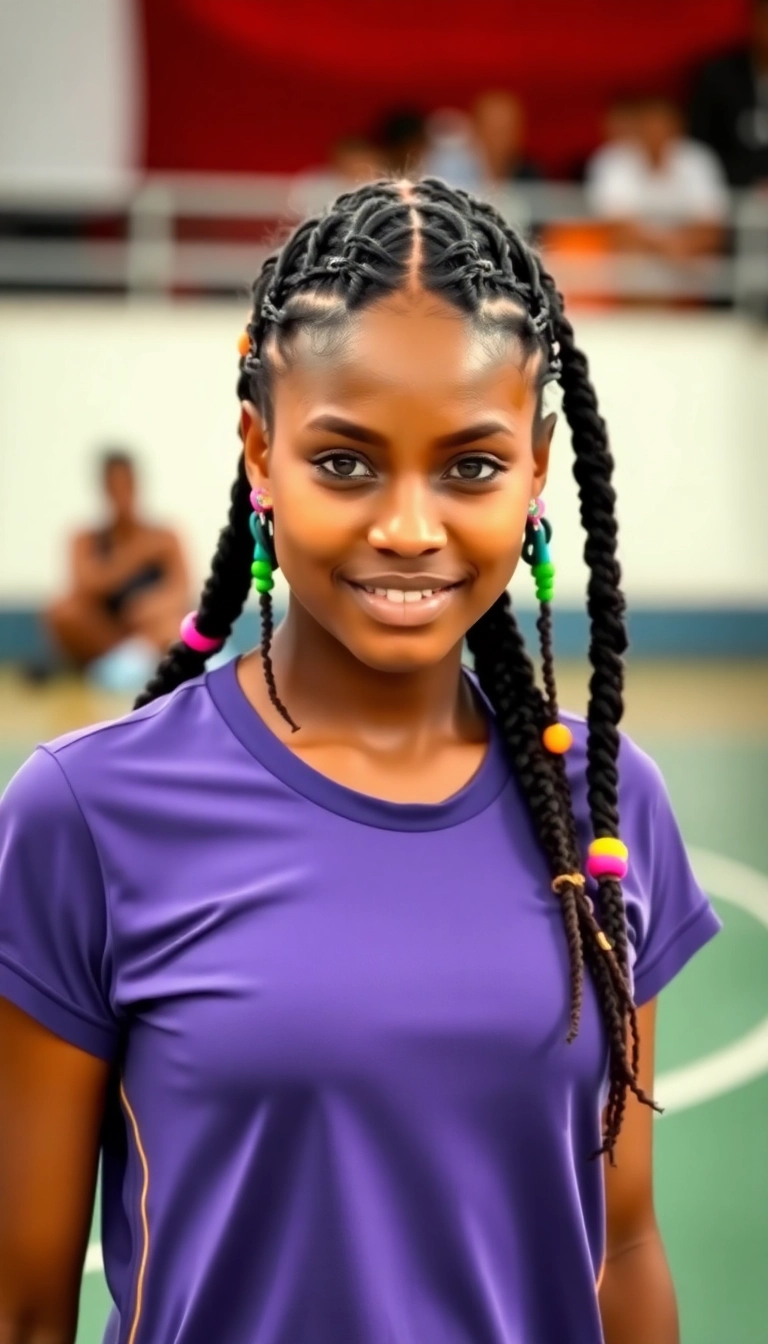 36 Effortlessly Cool Sporty Hairstyles for the Basketball Queen in You! - Accessorized Braids