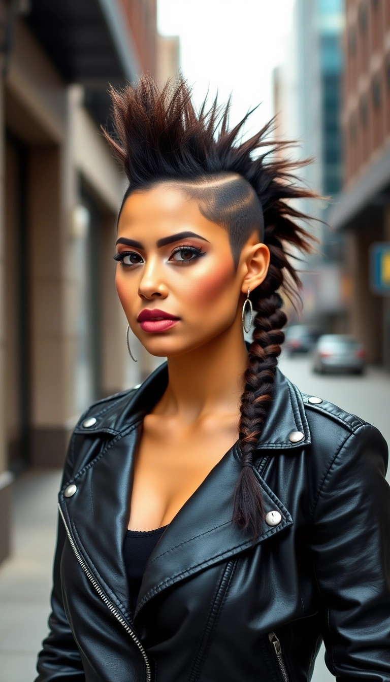 36 Bold Latina Baddie Hairstyles to Elevate Your Look Instantly! - 11. Mohawk Braid